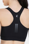 Zelocity Medium Impact Quick Dry Sports Bra with Removable Padding - Jet Black — thumbnail 6